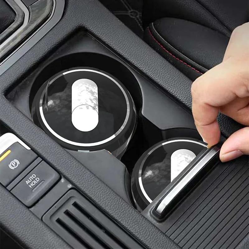 4 Dessous De Verre En Silicone Pour Voiture - Antidérapants, Universels 7 Cm - Noir - Pour Porte-Gobelets